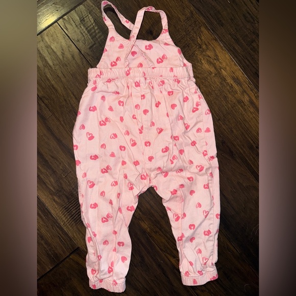 Pink Heart-Patterned Kids Overalls - Carters - Picture 2 of 4